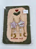 Pink Marbled Large Star Dangles earrings 39
