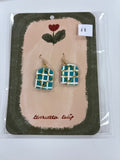 Turquoise Checked gold charm 13