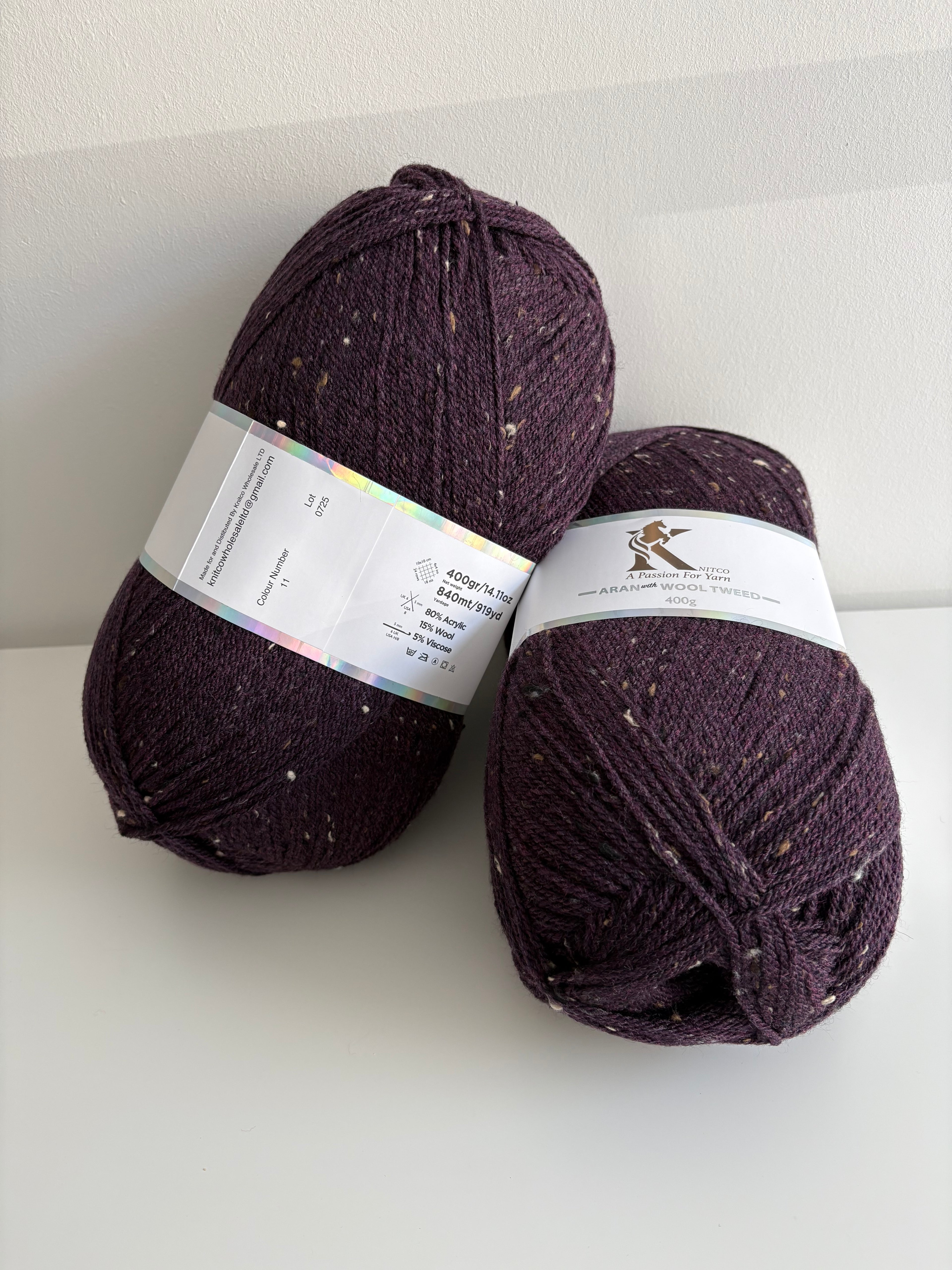Knitco Aran with wool & tweed 400g