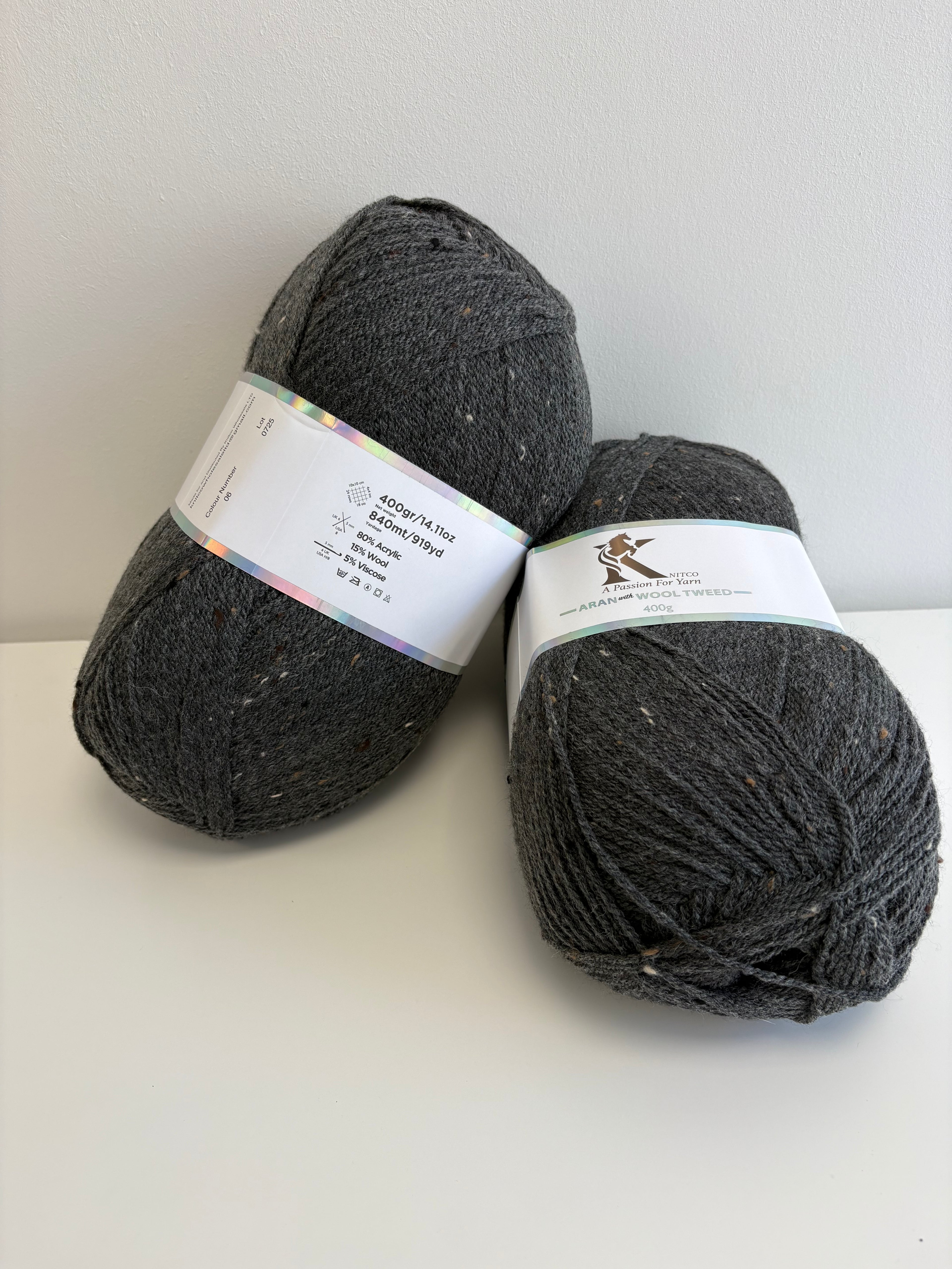 Knitco Aran with wool & tweed 400g