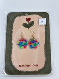 Rainbow flower gold hook earrings 9