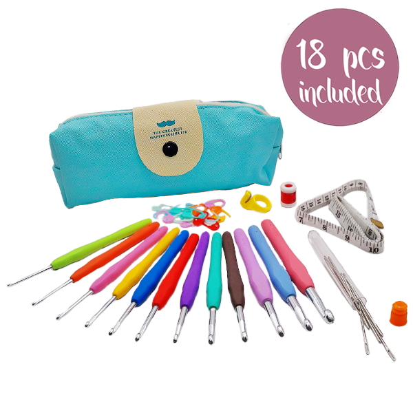 Blue Case Crochet set