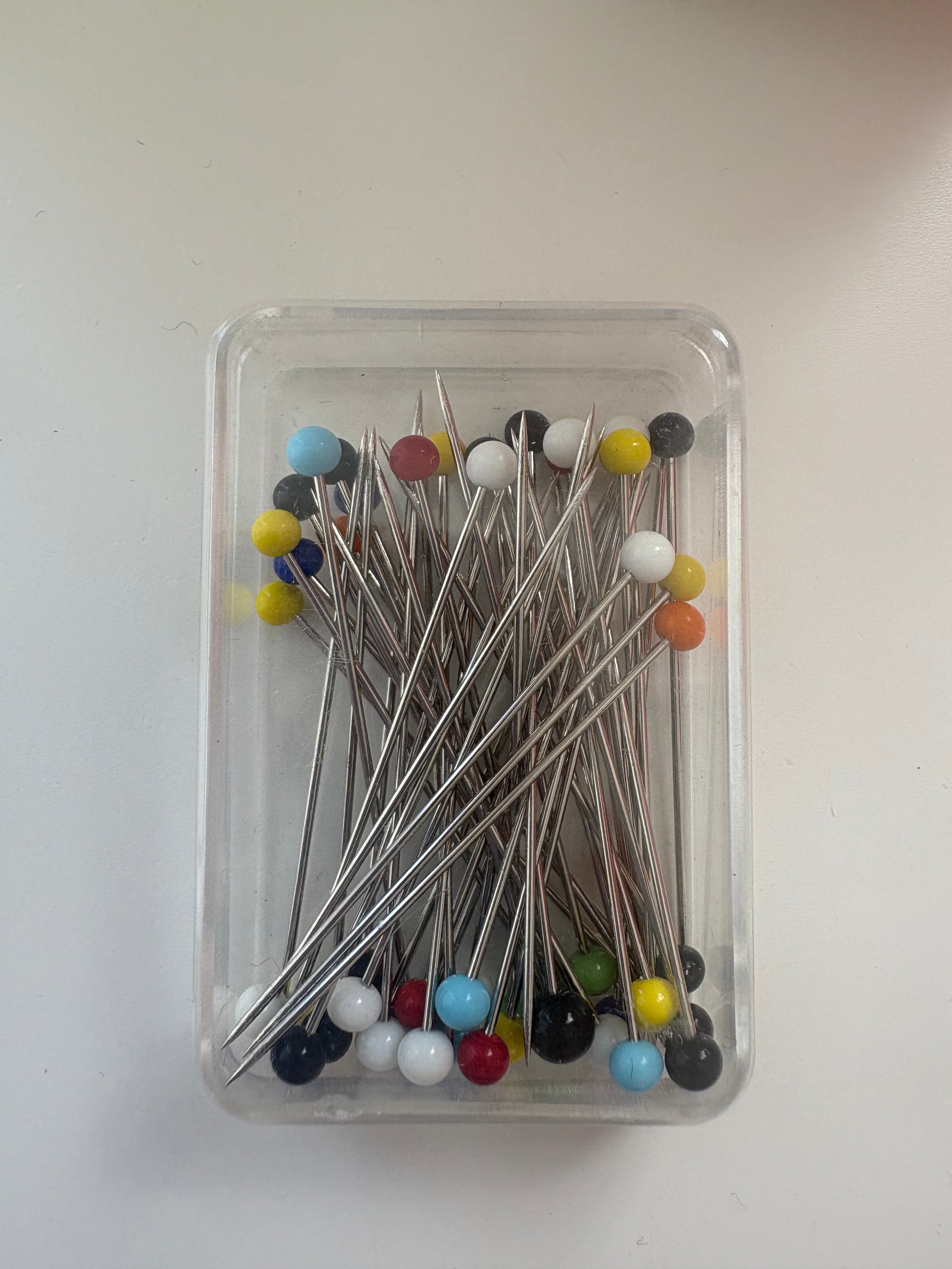 Glass headed pins