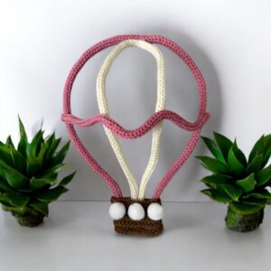 Crochet Hot Air Balloon Wall Hanging – Nursery Decor – Handmade – Choice of Colours
