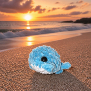 Crochet Whale Keyring – Handmade Plush Ocean Charm – Choice of Colours